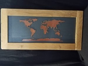 carte monde cuir