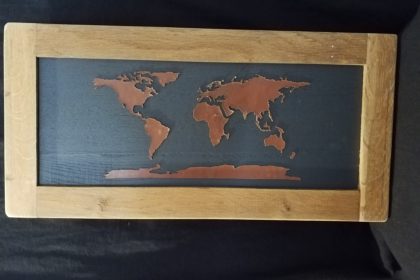 carte monde cuir