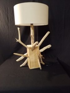 lampe bois flotté
